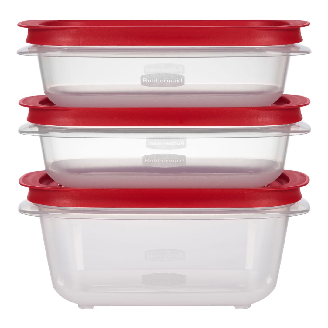 Rubbermaid 3.57-Cup (2) and 5.26-Cup EasyStore Rectangle Food Storage Containers with Lids, 3 Pack