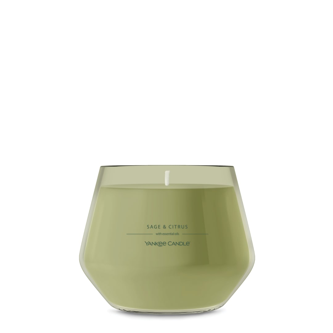 Yankee Candle® Studio Scented Candle with up to 50 Hour Burn Time, Premium Plant Wax Blend for Consistent Burn, 10 oz Jar Candle with Room Filling Fragrance, Sage & Citrus