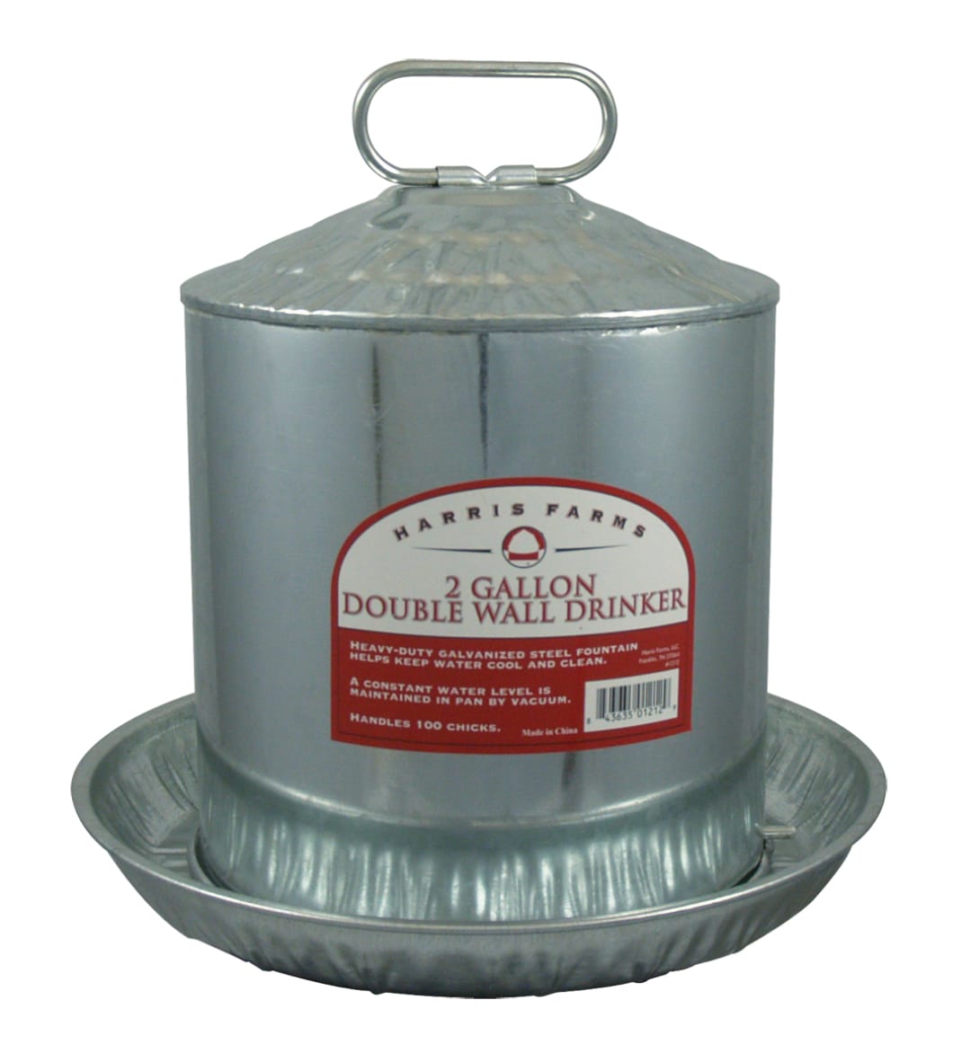 Manna Pro Harris Farms Double Wall Galv Drinker, 2 Gallon