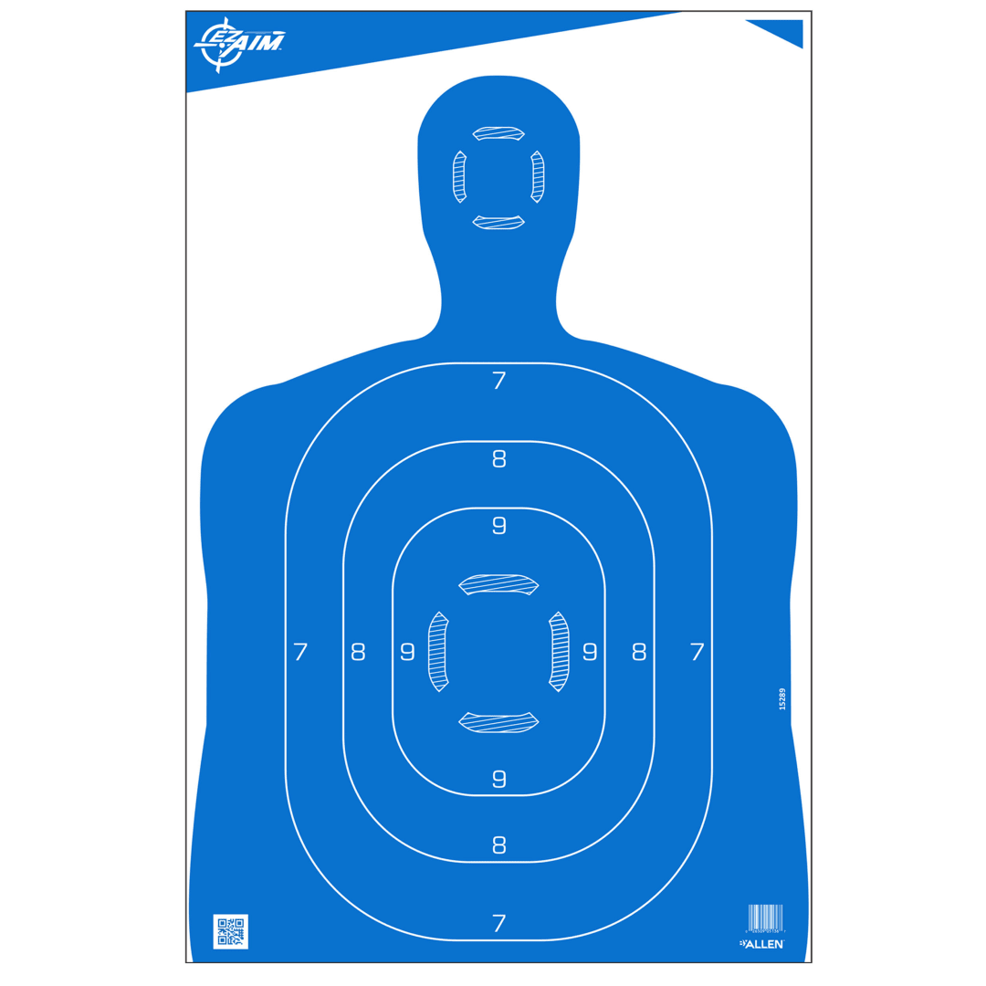 EZ Aim® Silhouette Shooting Targets, 23" x 35", 100-Pack, Blue