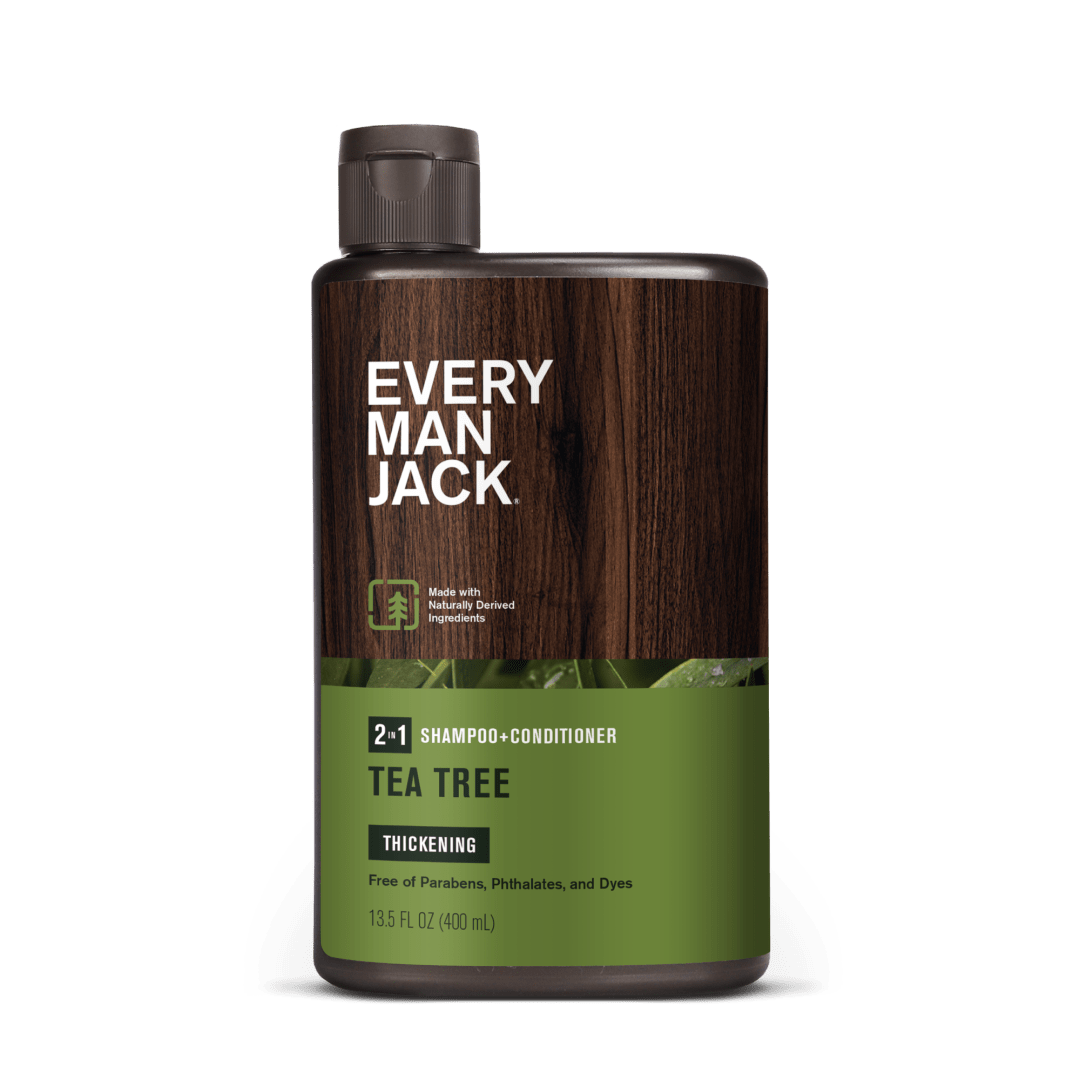Every Man Jack Thickening Tea Tree 2-in-1 Shampoo and Conditioner for Men, Naturally Derived, 13.5 oz