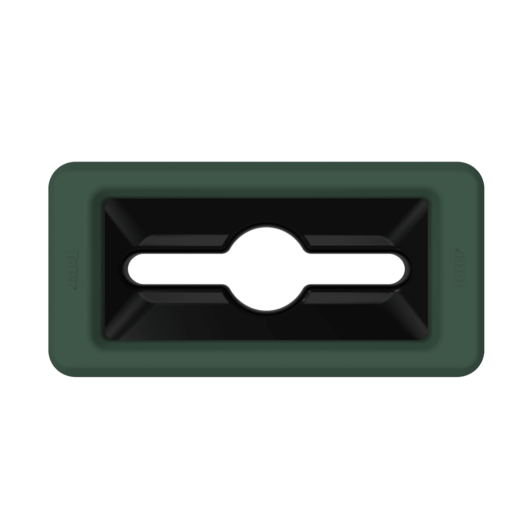 Slimline Rectangular Trash Can Lid with Can and Document Cutout - Forest Green