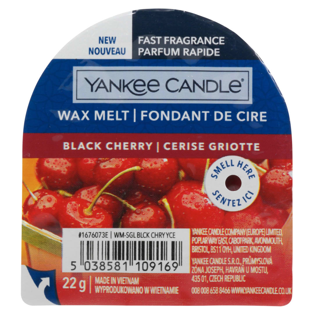 Yankee Candle Cera fundida | Cereza negra | Hasta 8 horas de fragancia | 1 unidad