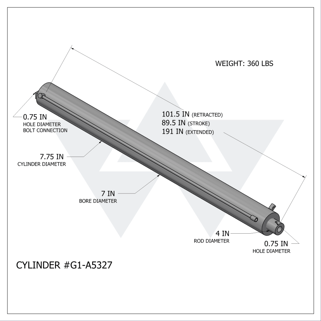 Galbreath™ Double Acting Winch Cylinder (7" X 4" X 90")