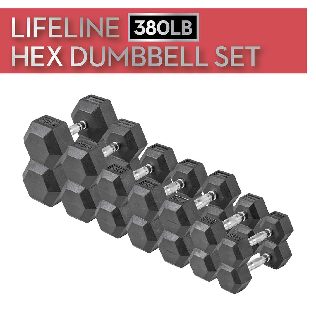 Lifeline Hex Rubber Dumbbell F