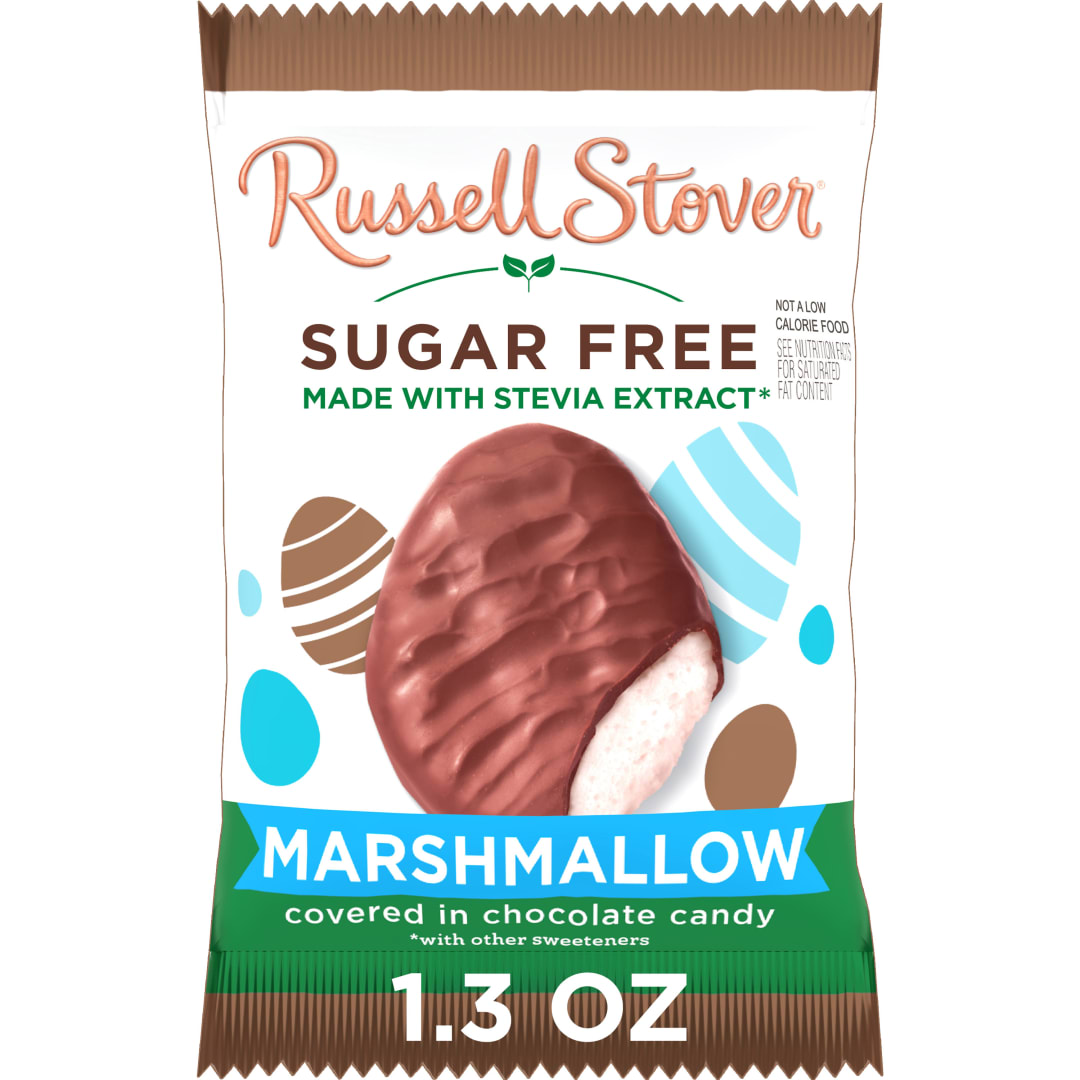 RUSSELL STOVER Easter Sugar Free Marshmallow Chocolate Candy Easter Egg, 1.3 oz.