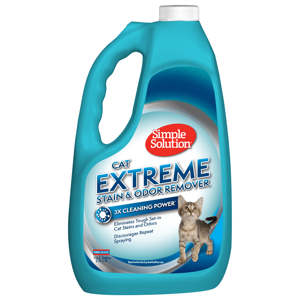 Simple Solution Cat Stain and Odor Remover | Pro-Bacteria and Enzyme Formula | Eliminate Tough Cat Stains and Odors | 1 Gallon