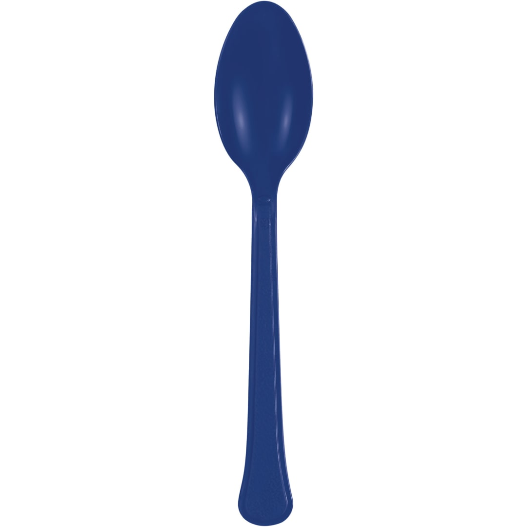 True Navy Solid Premium Plastic Spoons, 20ct