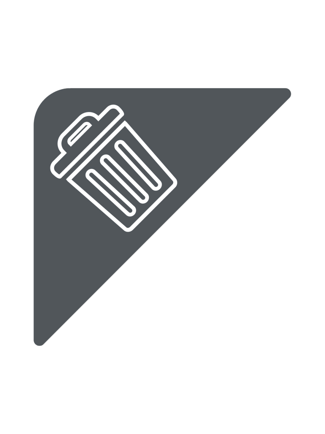  FUSION - Label - Hd Front-Load Triangle - Waste - Dark Grey