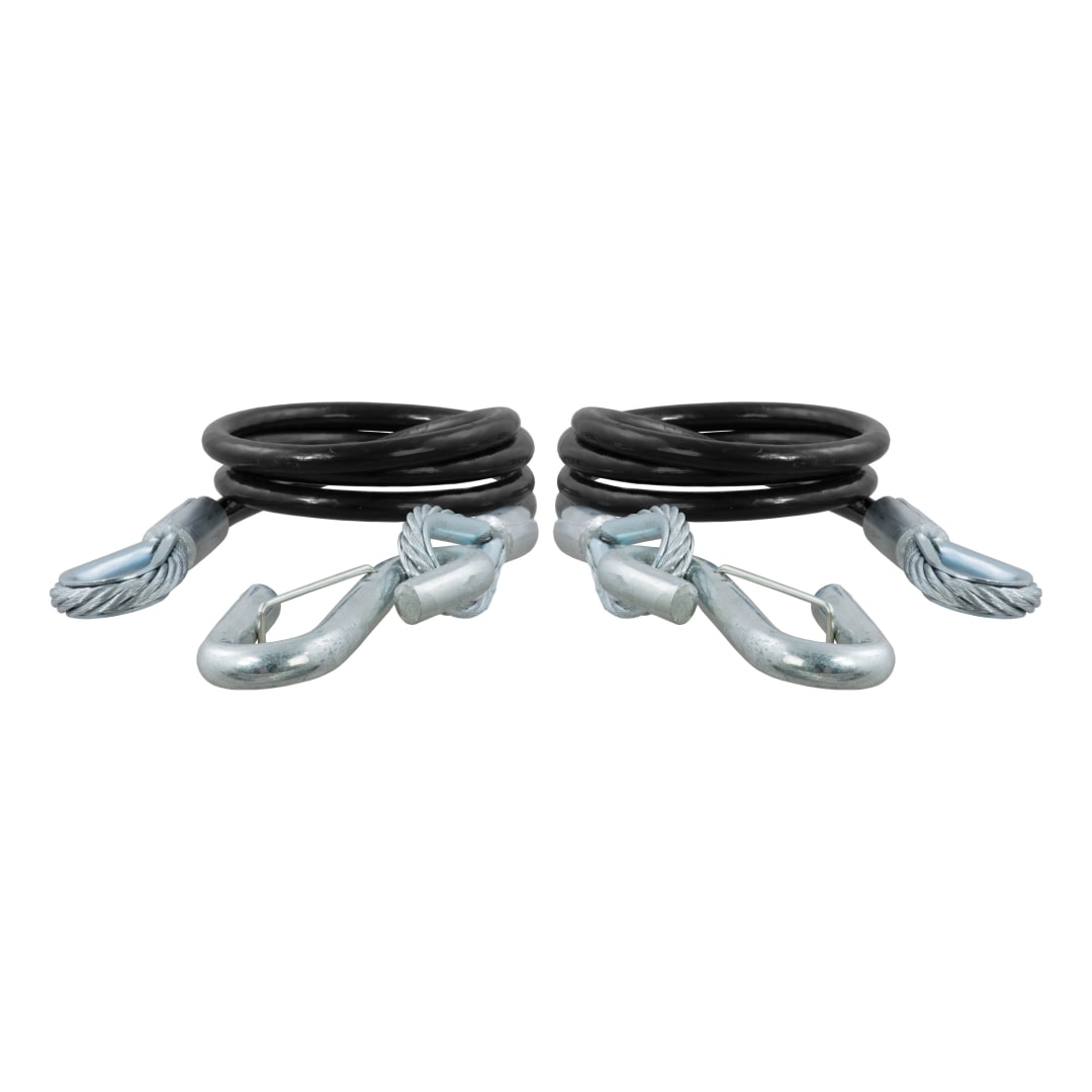 CURT 44-1/2" Safety Cables with 2 Snap Hooks (5,000 lbs, Vinyl-Coated, 2-Pack) #80151