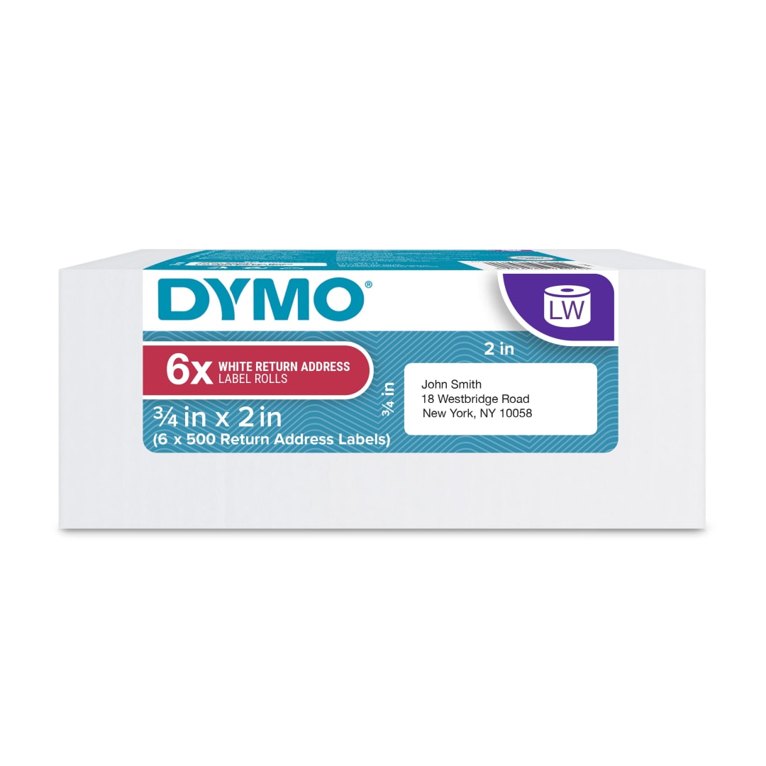 DYLW3/4" X 2"WHT RET ADR 500CT 6PK-6 RL