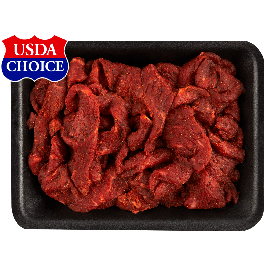 Beef Choice Angus Fajita-Seasoned Pre-Cut Strips, 1.12 lb (Avg Weight)