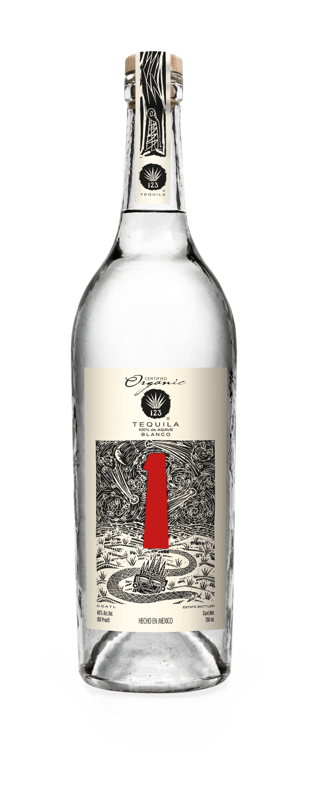 123 Tequila Organic Blanc Uno 6B 750ML