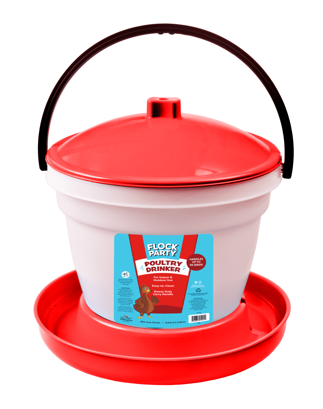 Flock Party Hanging Poultry Drinker, 3.5 Gallon