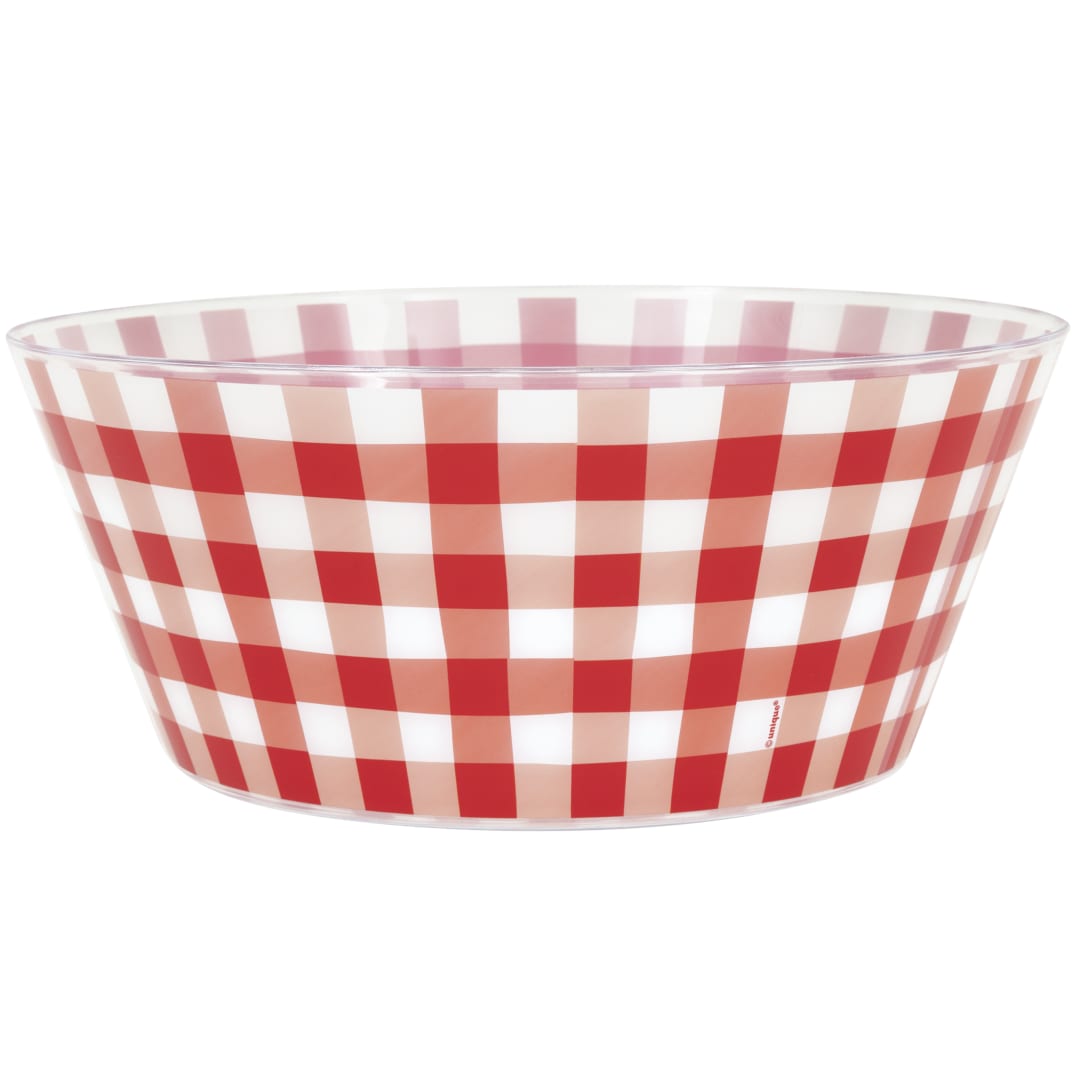 BBQ Party Checkered Plastic Serving Bowl