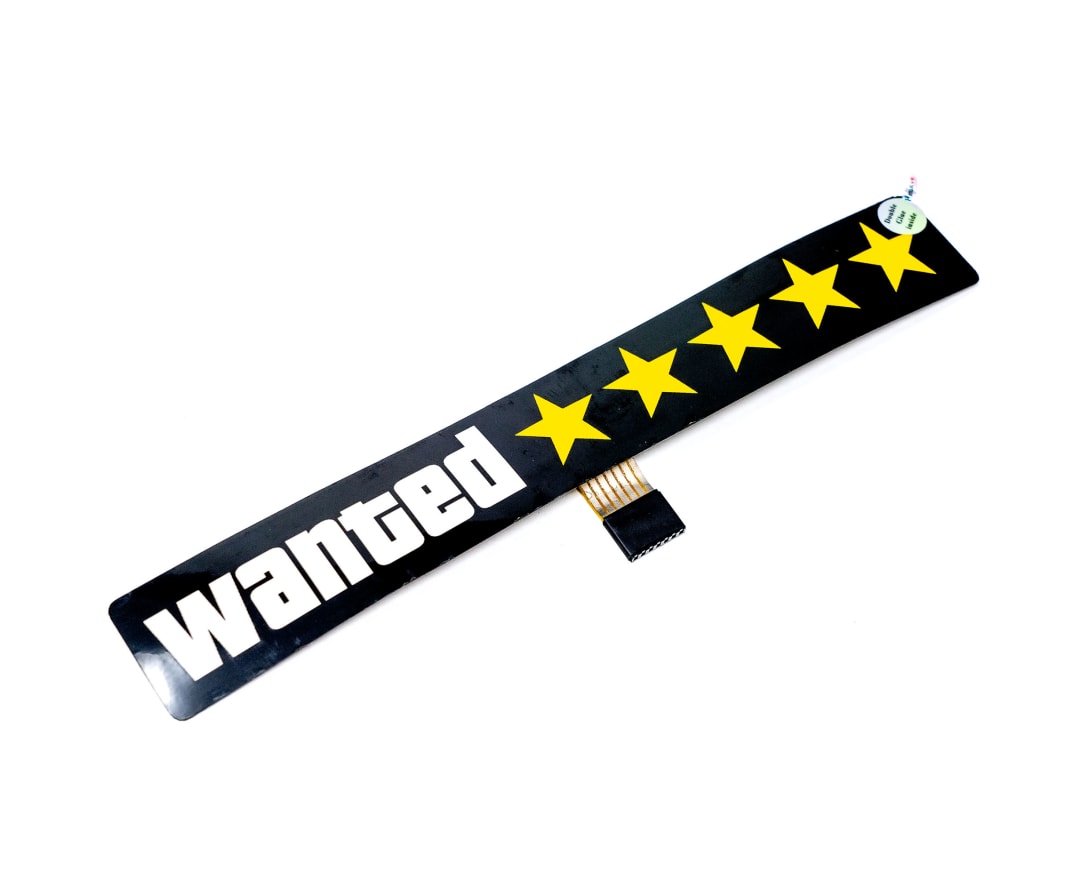 Wanted ***** Car Battery Sign Sticker (27x4cm) / 10.62in x 1.57in