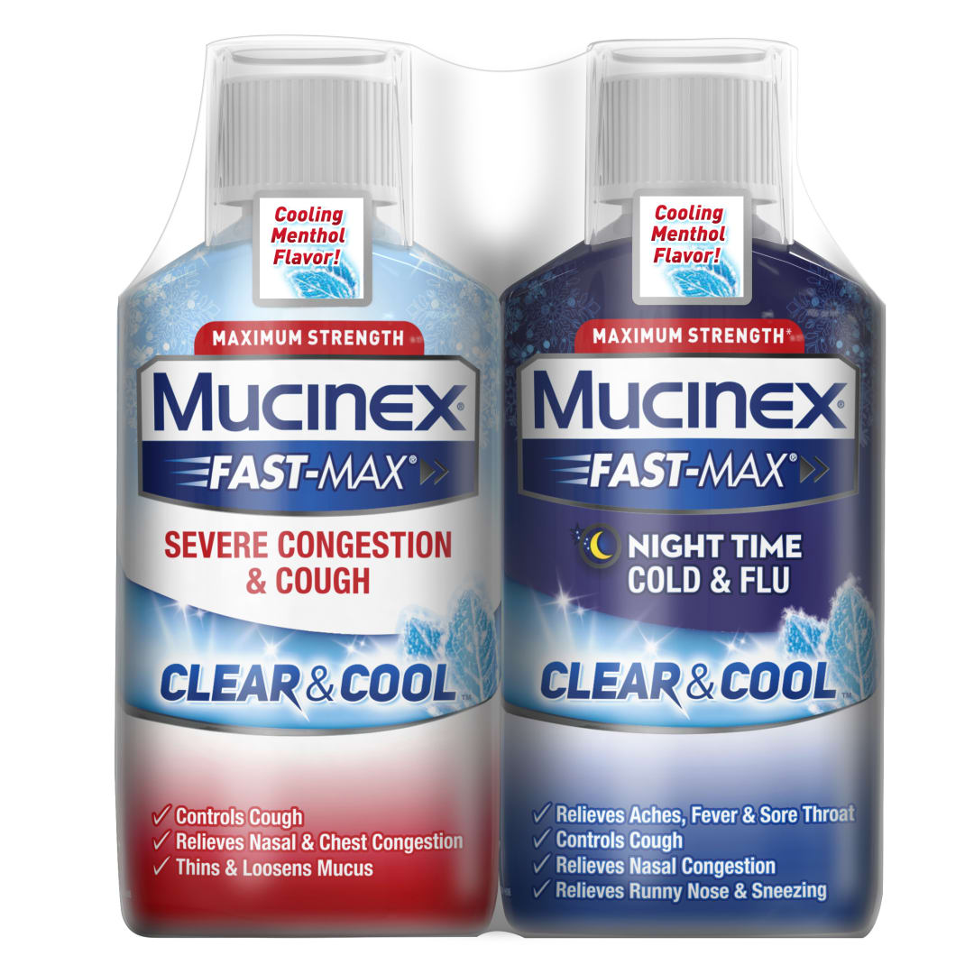 MUCINEX® FAST-MAX® Clear & Cool Adult Liquid - Day Night Severe Congestion & Cough/Cold & Flu 3/(2x6) oz.