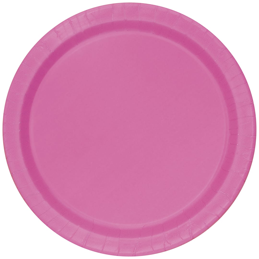 Hot Pink Solid Round 9" Dinner Plates, 8ct