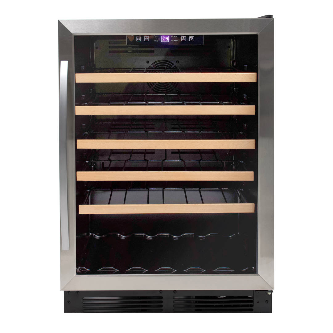 Avanti Wine Cooler with Electronic Control Panel, Wood Accent Shelving, 51 Bottle Capacity, in Stainless Steel (WC3015S3S)