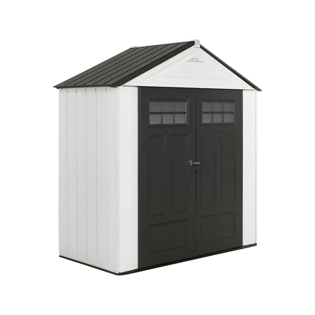 Rubbermaid  Roughneck 7'x3'5" Storage Shed, White/Charcoal