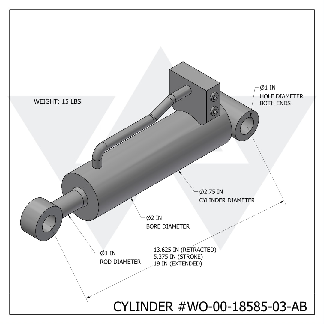 Wastebuilt® Replacement for Curbtender Cylinder Assembly, Latch, Auto Reach