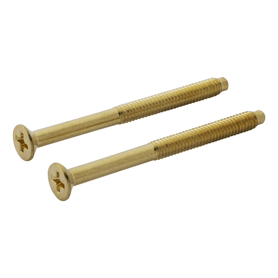 Thick Door Flat Head Screws for Lever in Satin Brass Finish