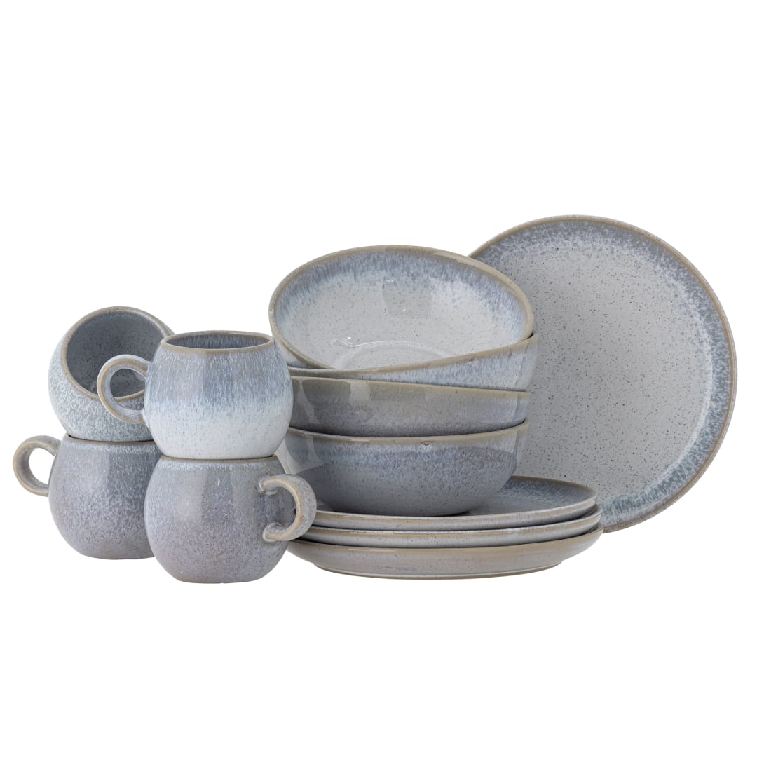 82061529 - Paula Breakfast Set, Blue, Stoneware STOCK: 75