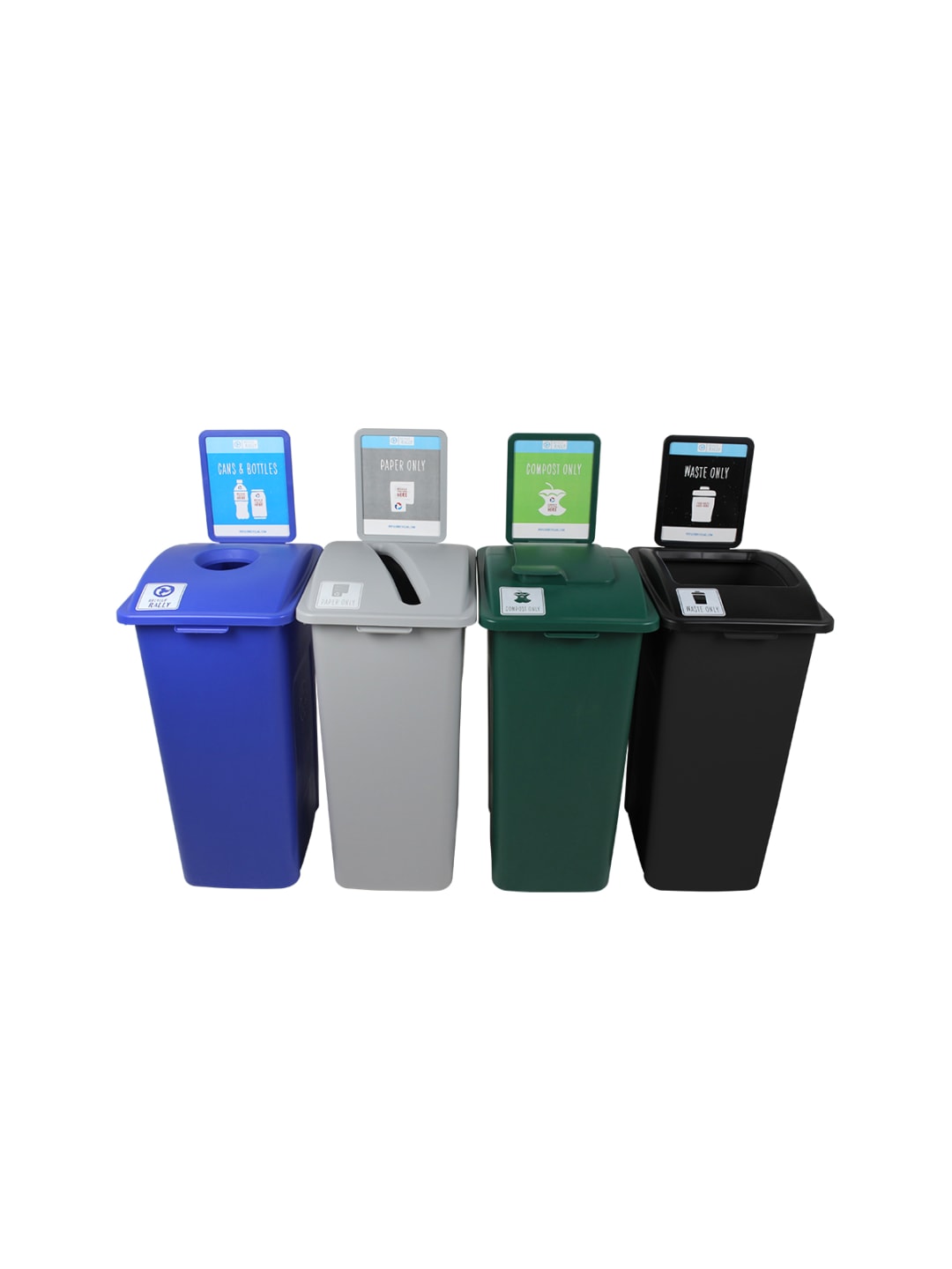  WASTE WATCHER [CU15-000523] - Quad - Kit - Recycle Rally - Circle-Slot-Full-Solid Lift - Blue-Grey-Green-Black