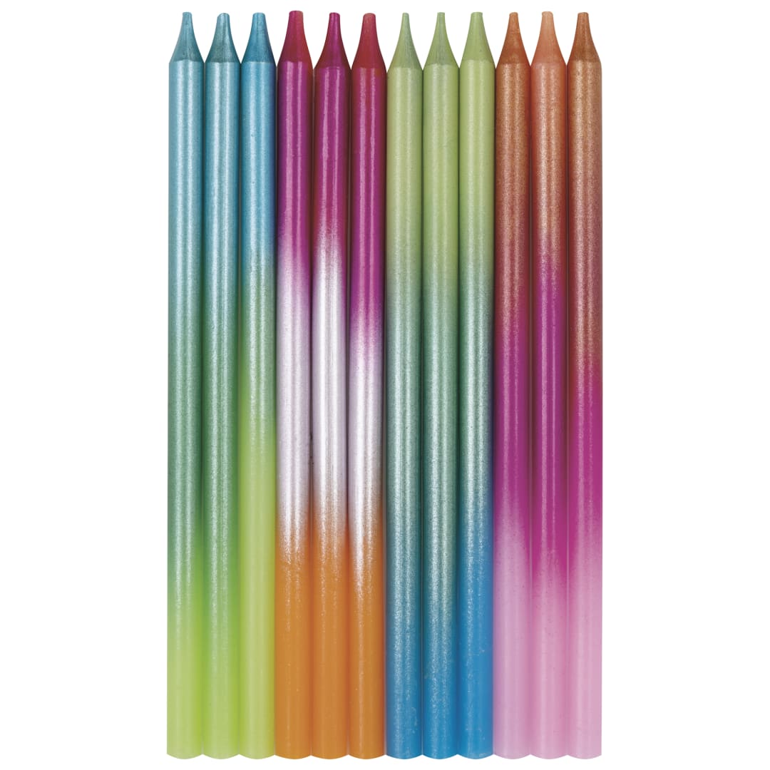 Neon Ombre Assorted 5" Birthday Candles, 12ct