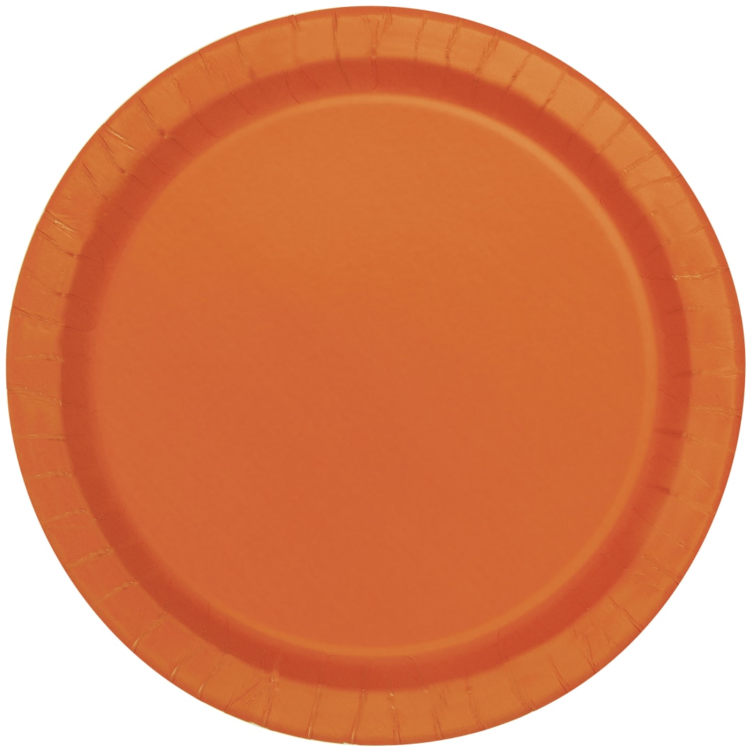 Pumpkin Orange Solid Round 7" Dessert Plates, 50ct