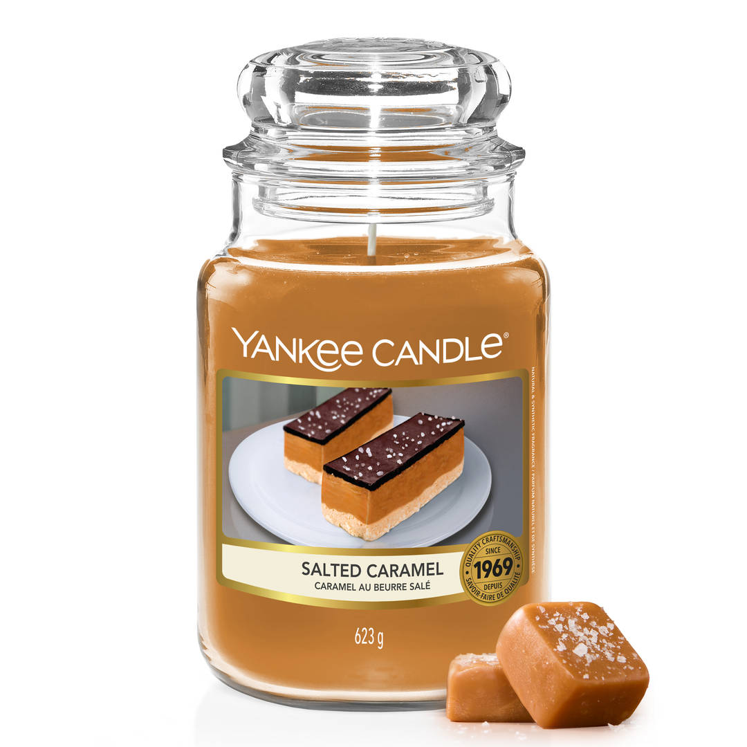 Yankee Candle Vela perfumada | Salted Caramel vela en tarro grande | Velas de larga duración: hasta 150 h | Regalo ideal para mujer