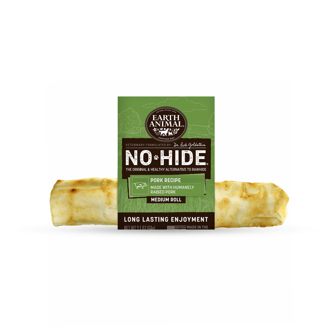 Earth Animal No-Hide Rolls Pork Recipe Medium Dog Chew, 1 Count