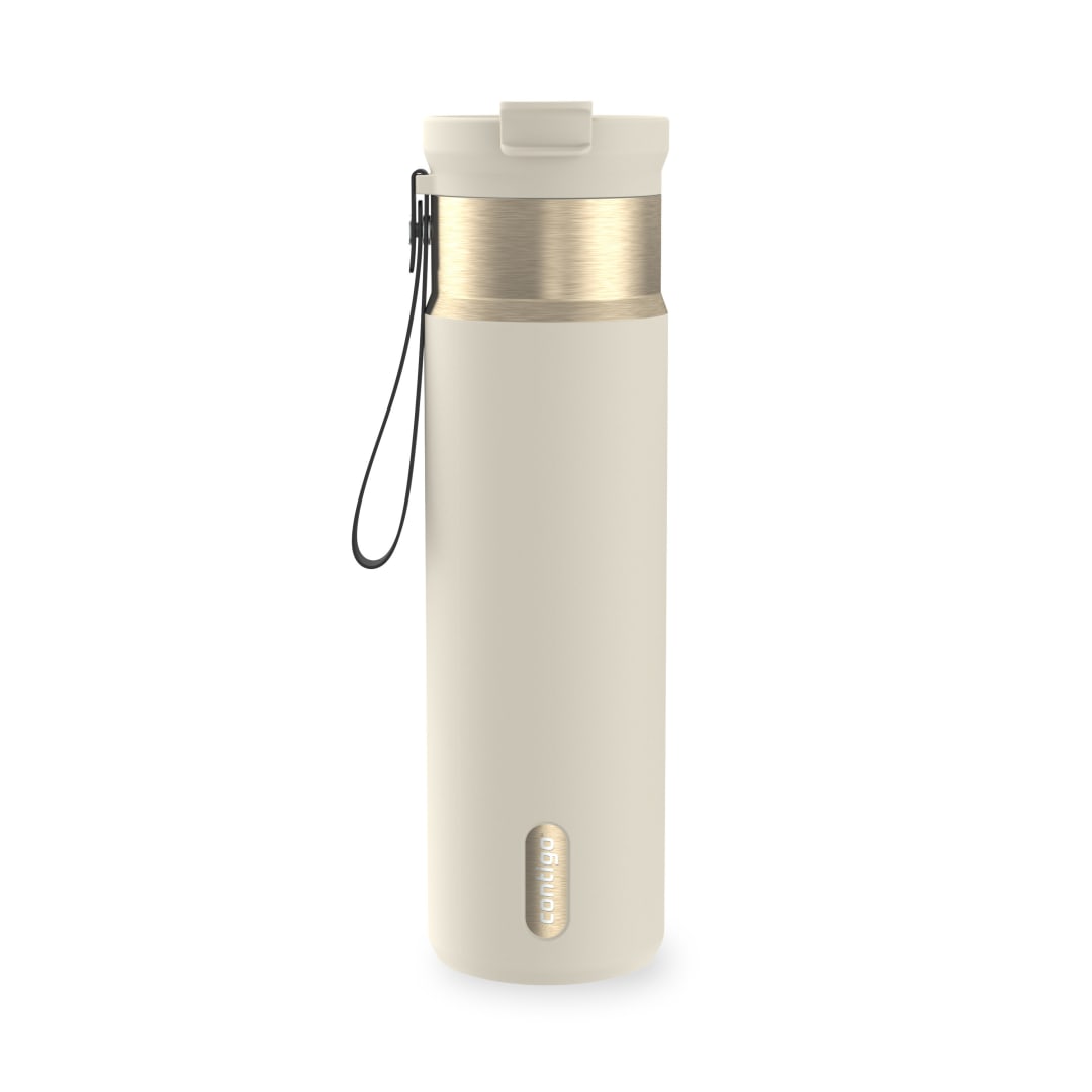Contigo DualSip Insulated Stainless Steel Water Bottle with 2-Way Lid and Carrying Strap, 24 oz (710 ml)