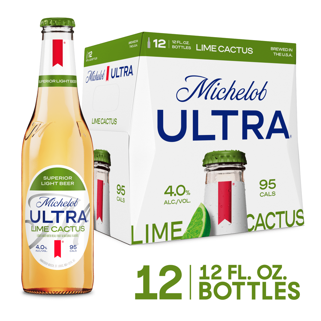 Michelob ULTRA Lime Cactus Light Beer, 12 Pack Beer, 12 FL OZ Bottles