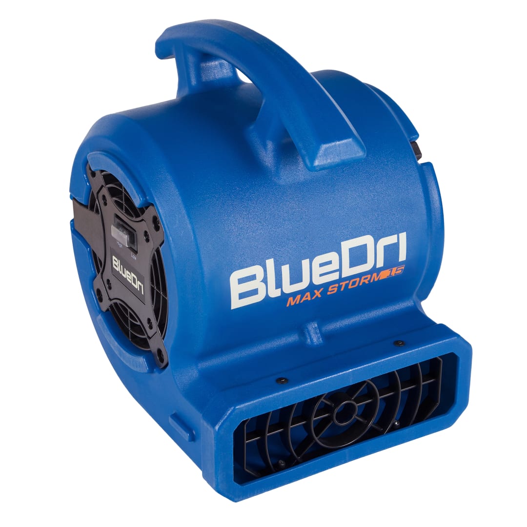 BlueDri Max Storm  1/8 HP Mini Air Mover Blower Fan for Home Carpet and Floor Drying, Blue