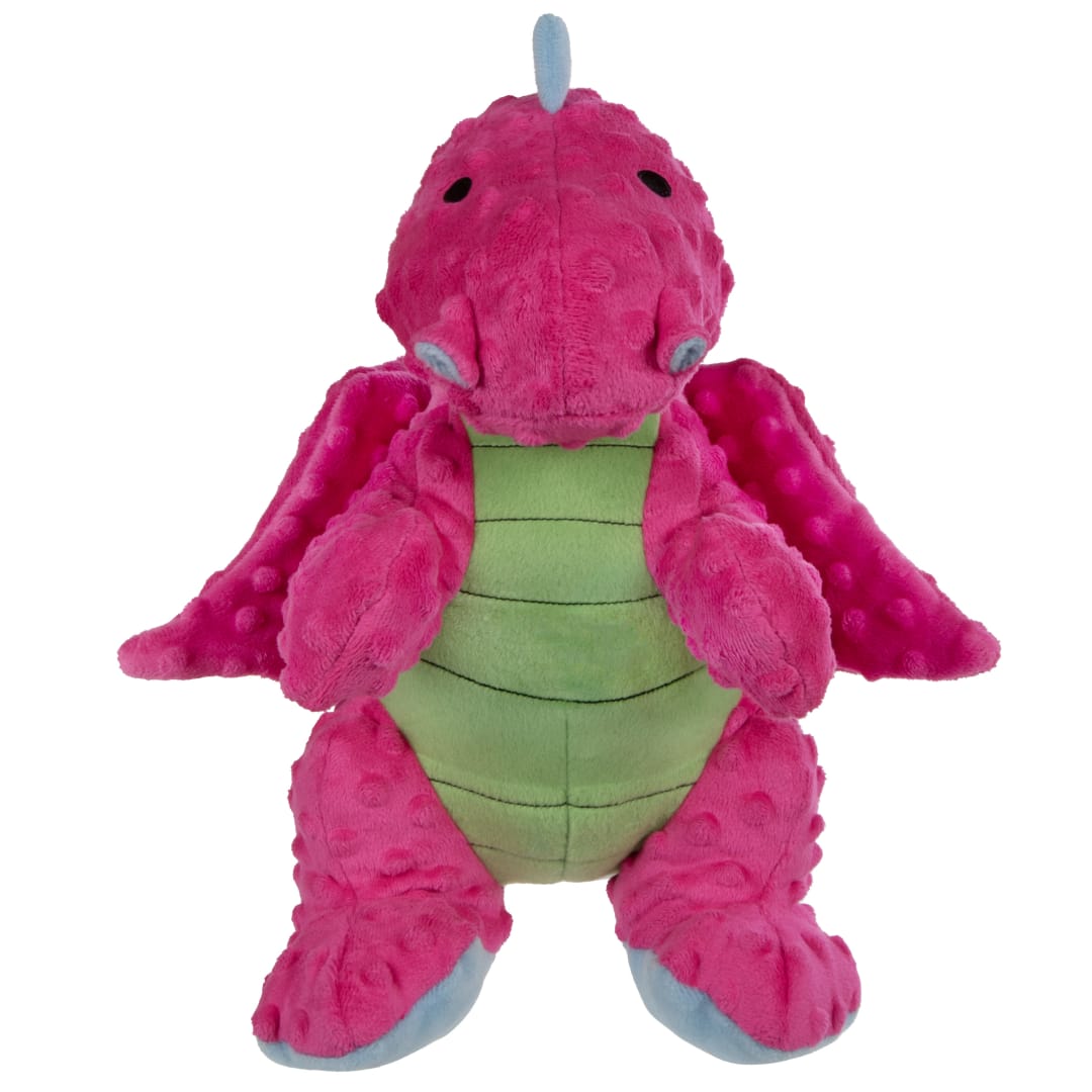 goDog Jumbo Dragons with Chew Guard Technology Squeaky Plush Dog Toy, Pink, XL