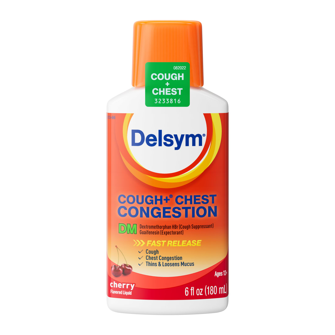 DELSYM® Adult Liquid - Cough Plus Chest Congestion DM Cherry 6/6 oz.