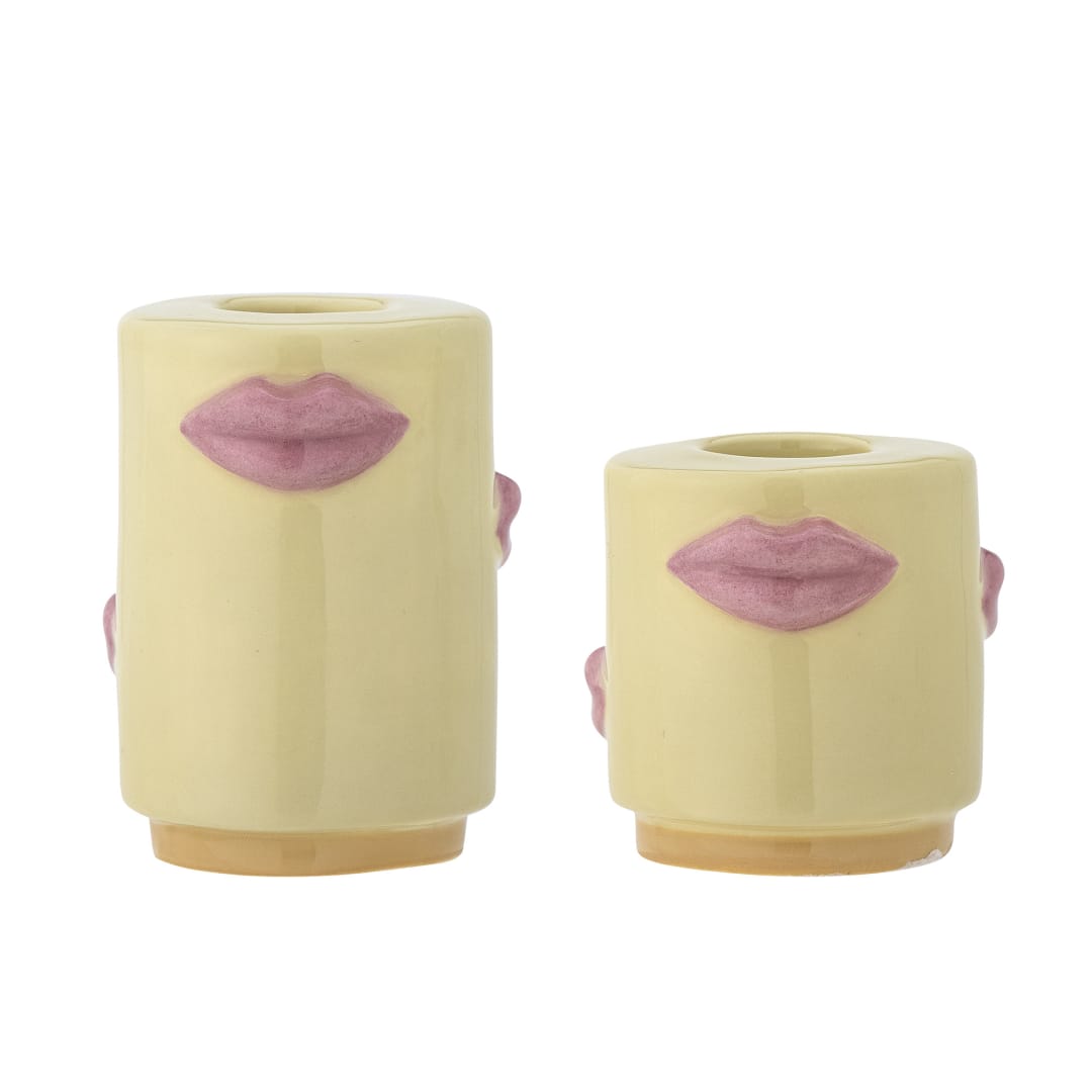 82062194 - Sassy Candle Holder, Yellow, Stoneware STOCK: 300