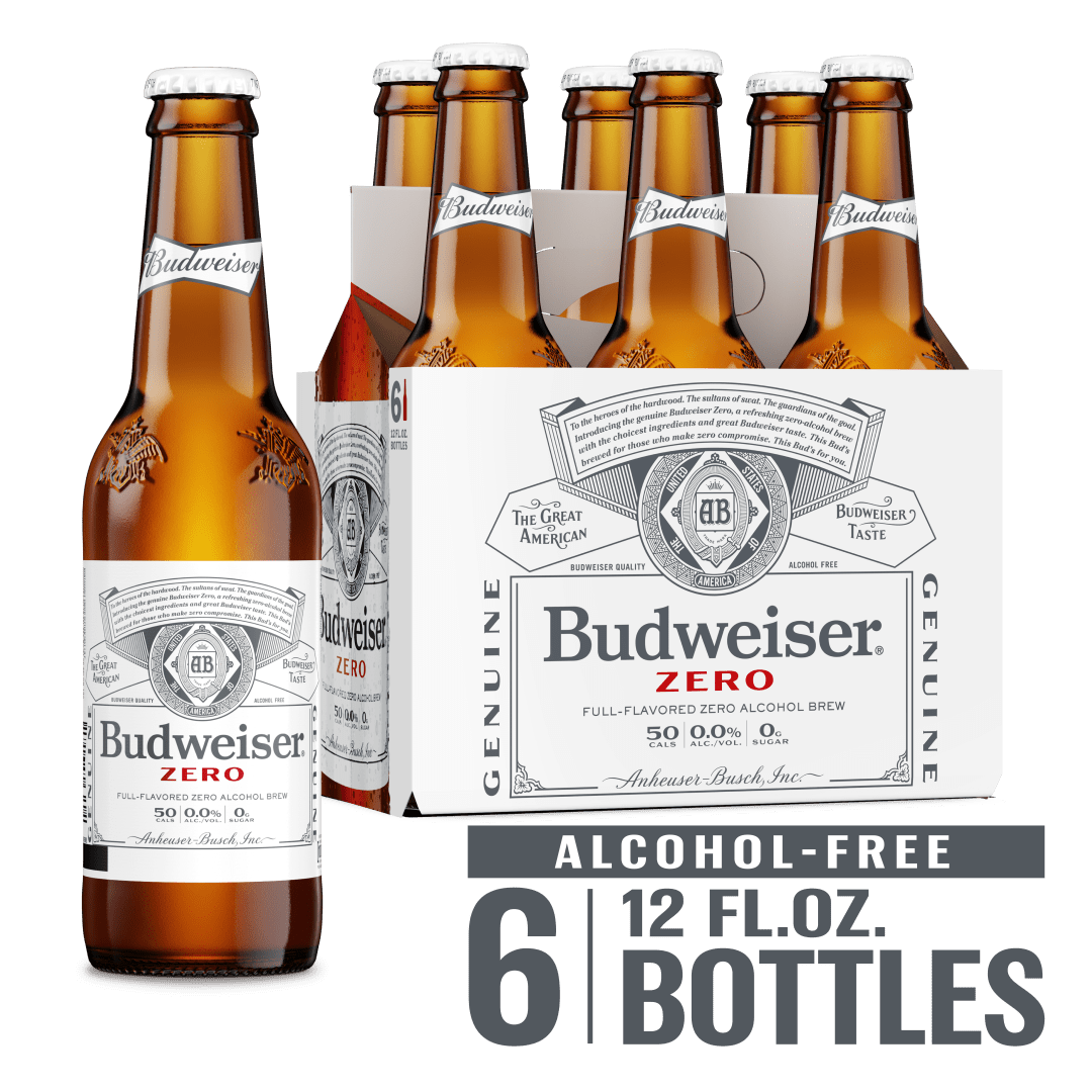 Budweiser® Zero Non-Alcoholic Beer, 6 Pack 12 fl. oz. Bottles