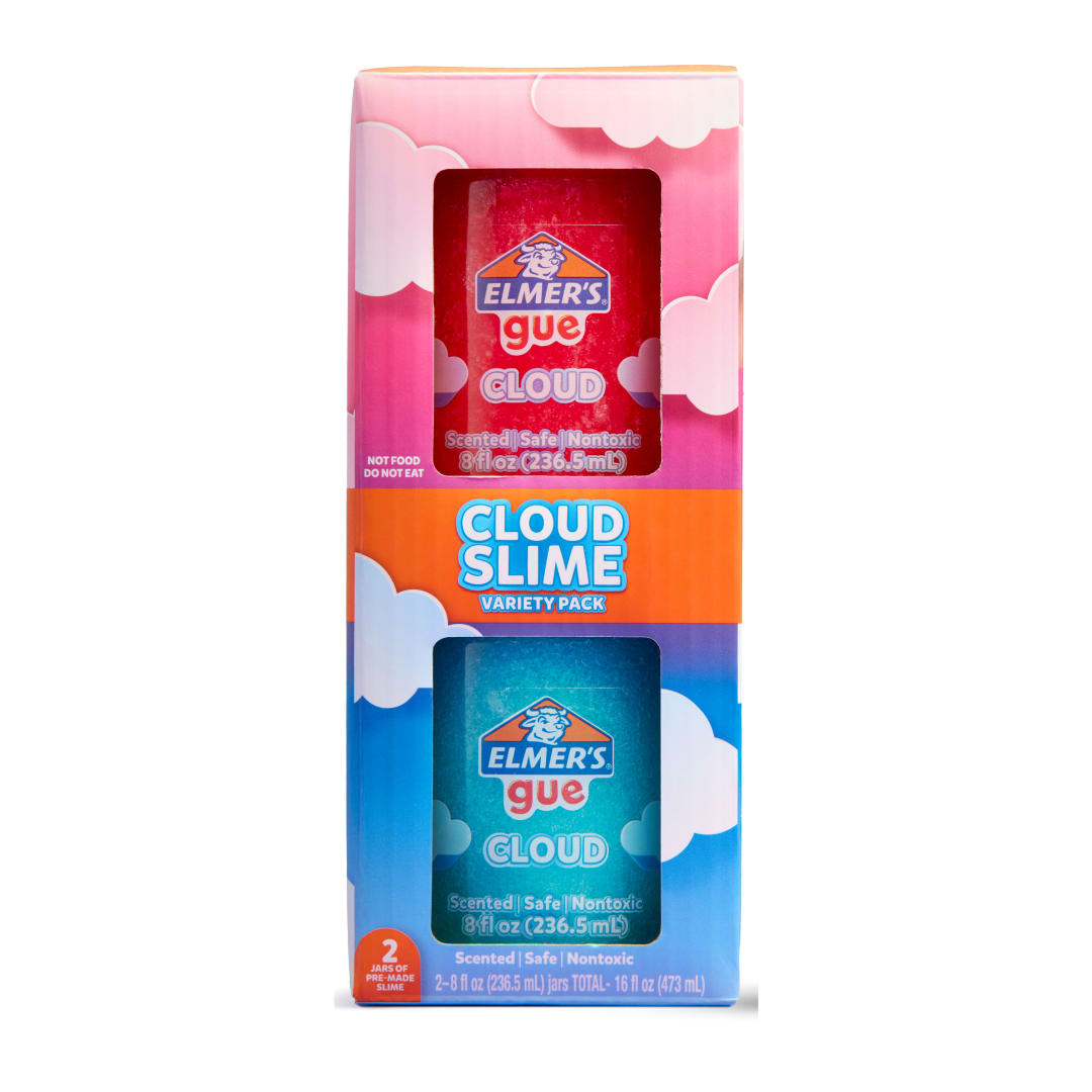 Elmer’s Gue Premade Slime, Cloud Slime, 8 oz, 2 Count
