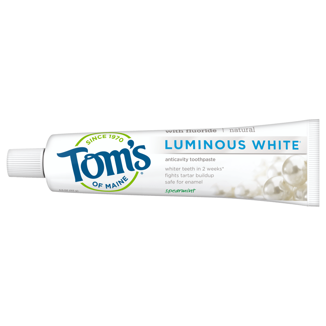 Tom's of Maine Natural Luminous White Toothpaste, Spearmint, 4 oz. 6-Pack