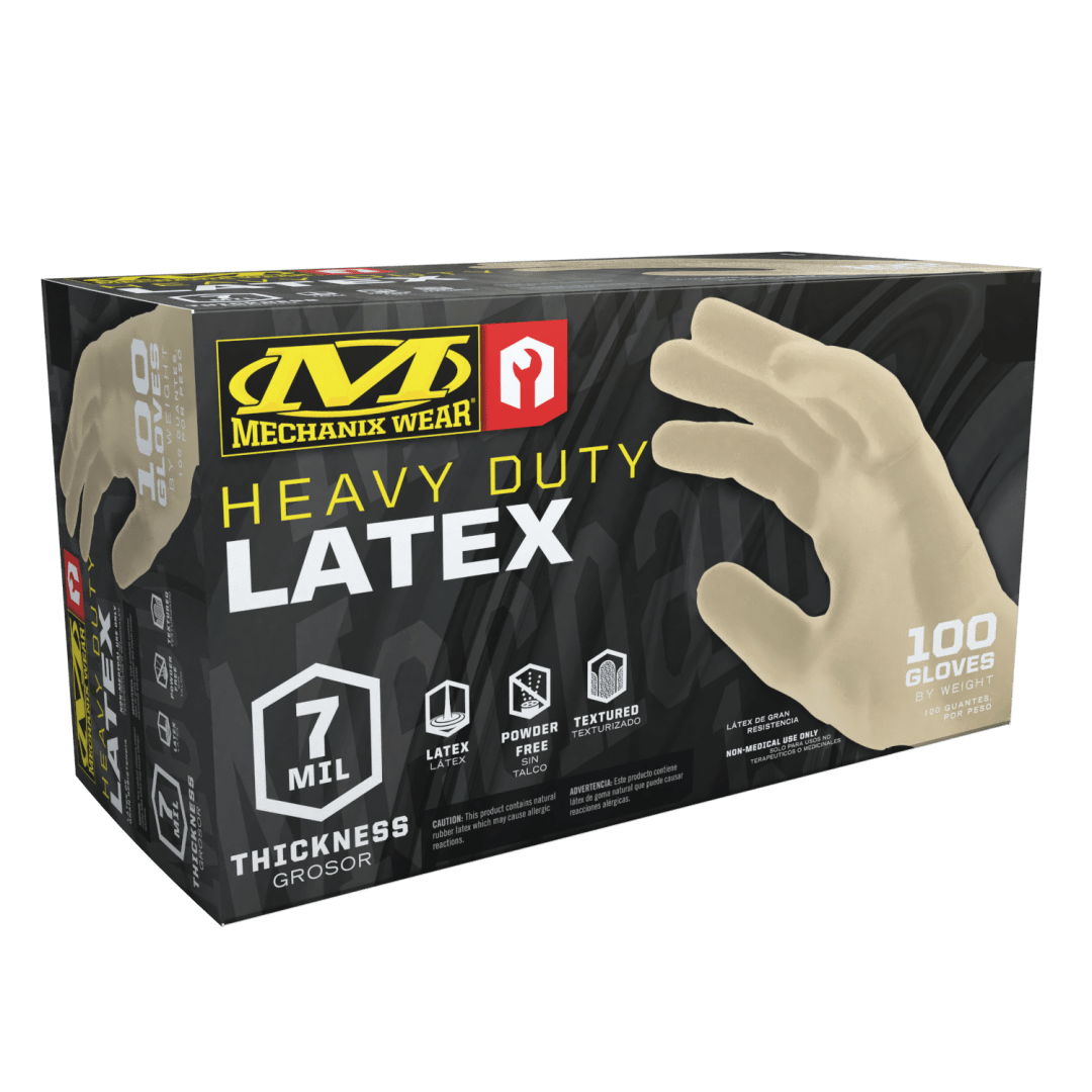 7 Mil Heavy Duty Latex Gloves (Pack of 100)