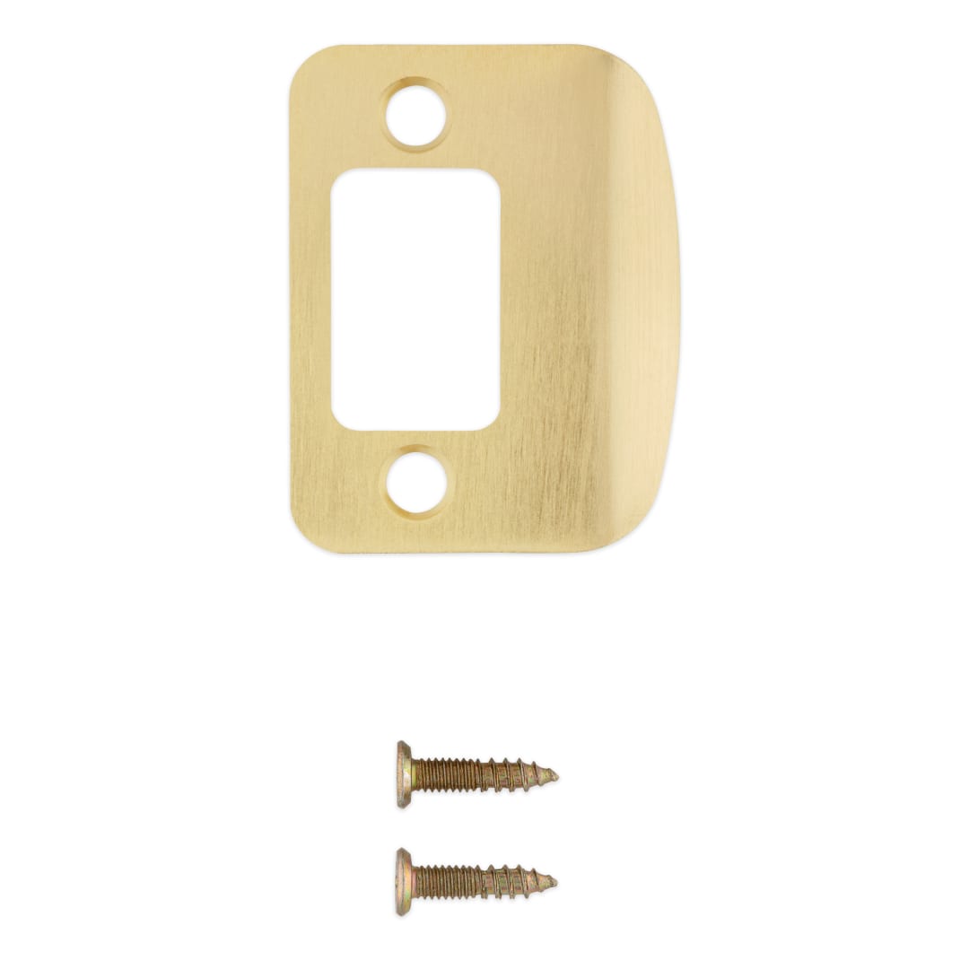 Deadbolt Round Corner Full Lip Strike for Satin Brass Finish