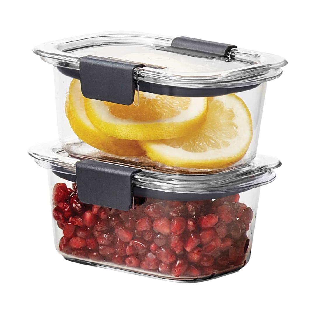 Rubbermaid Brilliance 1.3-Cup Rectagle Food Storage Container, 2 Pack
