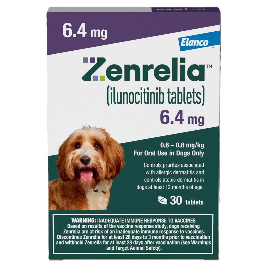 Zenrelia (Ilunocitinib Tablet) | Once Daily Prescription Itch Relief for Dogs | 6.4 mg (30 Count)