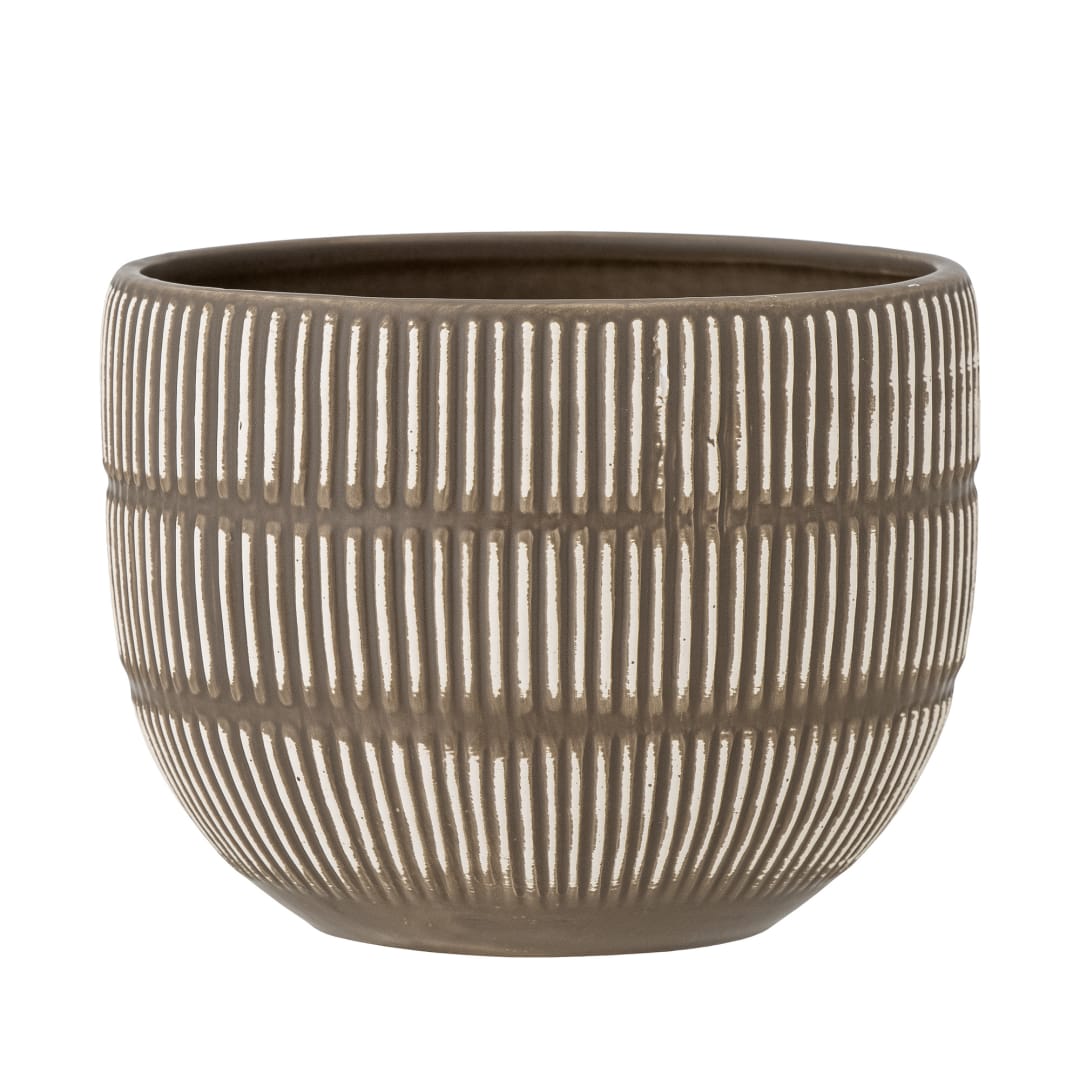 82058233 - Aiva Flowerpot, Brown, Stoneware STOCK: 103