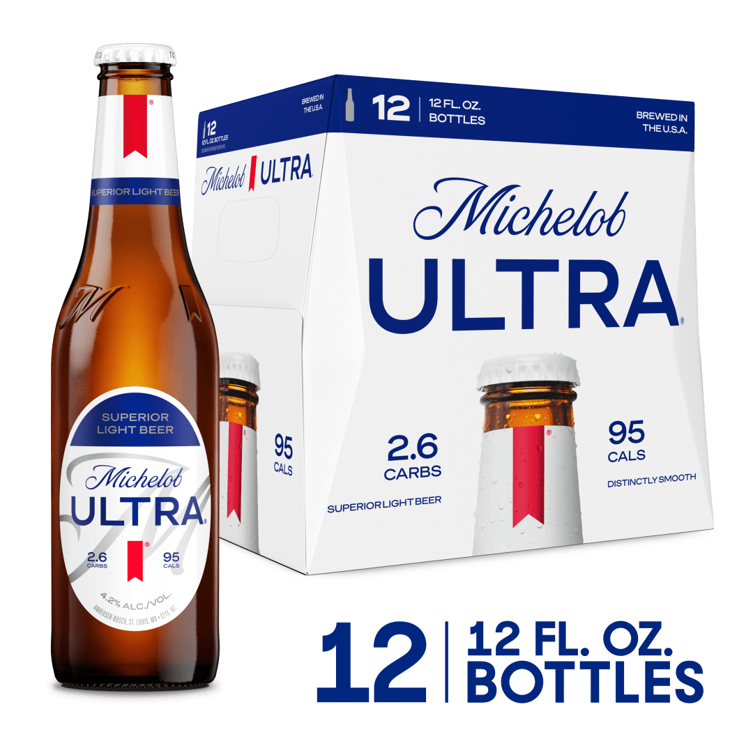 Michelob ULTRA Superior Light American Lager Beer 12 Pack, 12 fl oz Bottles
