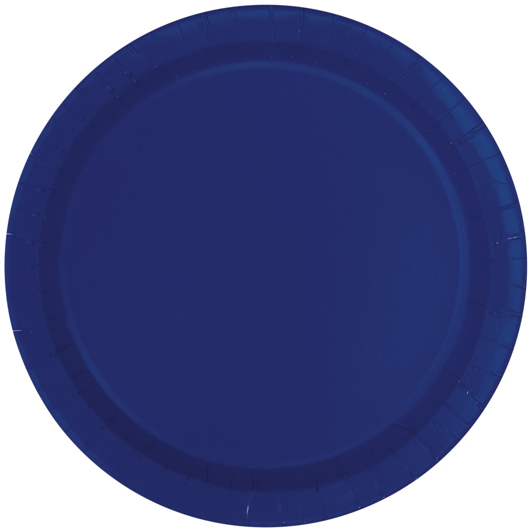 True Navy Solid Round 9" Dinner Plates, 50ct