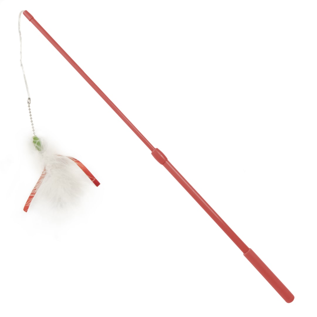 SmartyKat Festive Flyer Plush Feather Holiday Wand Cat Toy