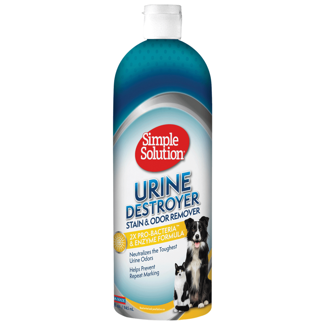 Simple Solution Urine Destroyer Enzymatic Cleaner | Pet Stain and Odor Remover with 2X Pro-bacteria Cleaning Power | 32 Ounces
